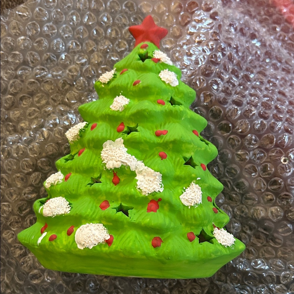 Festive Green Christmas Tree Decoration Tealight candle Holder